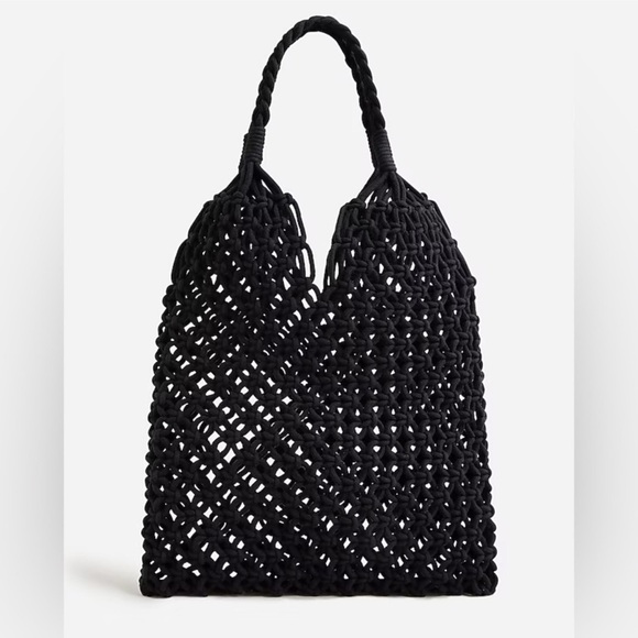 J. Crew Black Woven Tote Bag - Picture 1 of 6